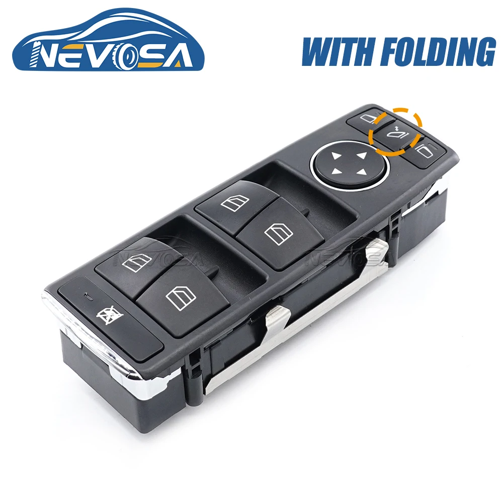 NEVOSA 1669054400 Left Power Window Switch With Folding For Mercedes Benz W212 W246 W176 W156 W117 W204 C-Class CLA A1669054400