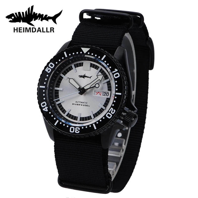 HEIMDALLR SKX007 Mens Diver Watch PVD Plated Case 20Bar Waterproof Sapphire BGW-9 Luminous Japan NH36 Automatic Mechanical Watch