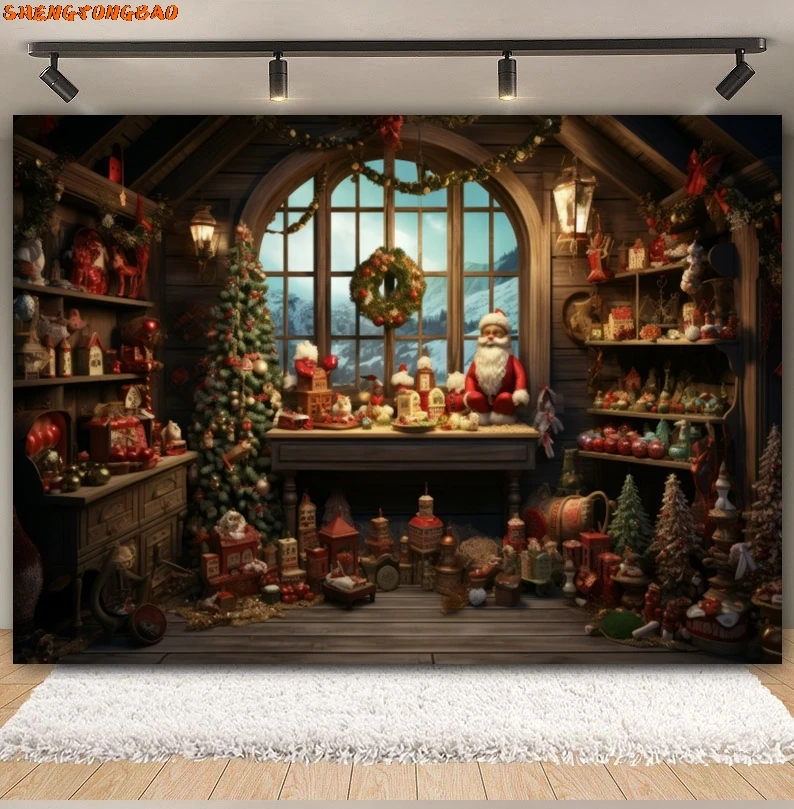 คลังสินค้าคริสต์มาสฉากหลังXmas TreeฤดูหนาวVINTAGEไม้House Plankชั้นวางหน้าต่างครอบครัวการถ่ายภาพพื้นหลังตกแต่ง