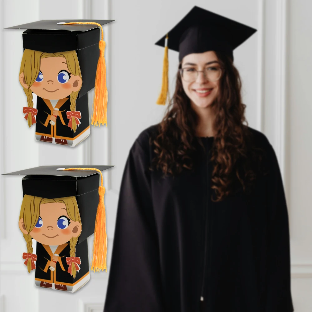 10 قطع من علبة هدايا حلوى التخرج - مثالية للاحتفالات التخرج وموسم التخرج وهدايا الحفلات والديكورات #6