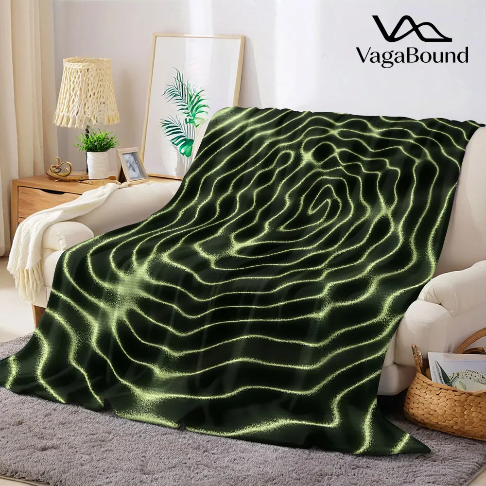 Luminous Wood Grain Flannel Blanket Warm Soft Halloween Christmas Decorative Couch Warm Cozy All-Season Gift