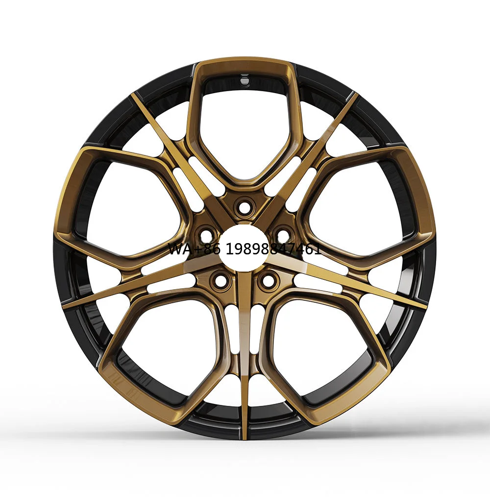 

2-компонентные колеса для пассажирского автомобиля с черной отделкой Te37 5x114,3 5x112 5x127 15-24 дюймов, кованые золотые спицы из сплава на заказ для F30 E90