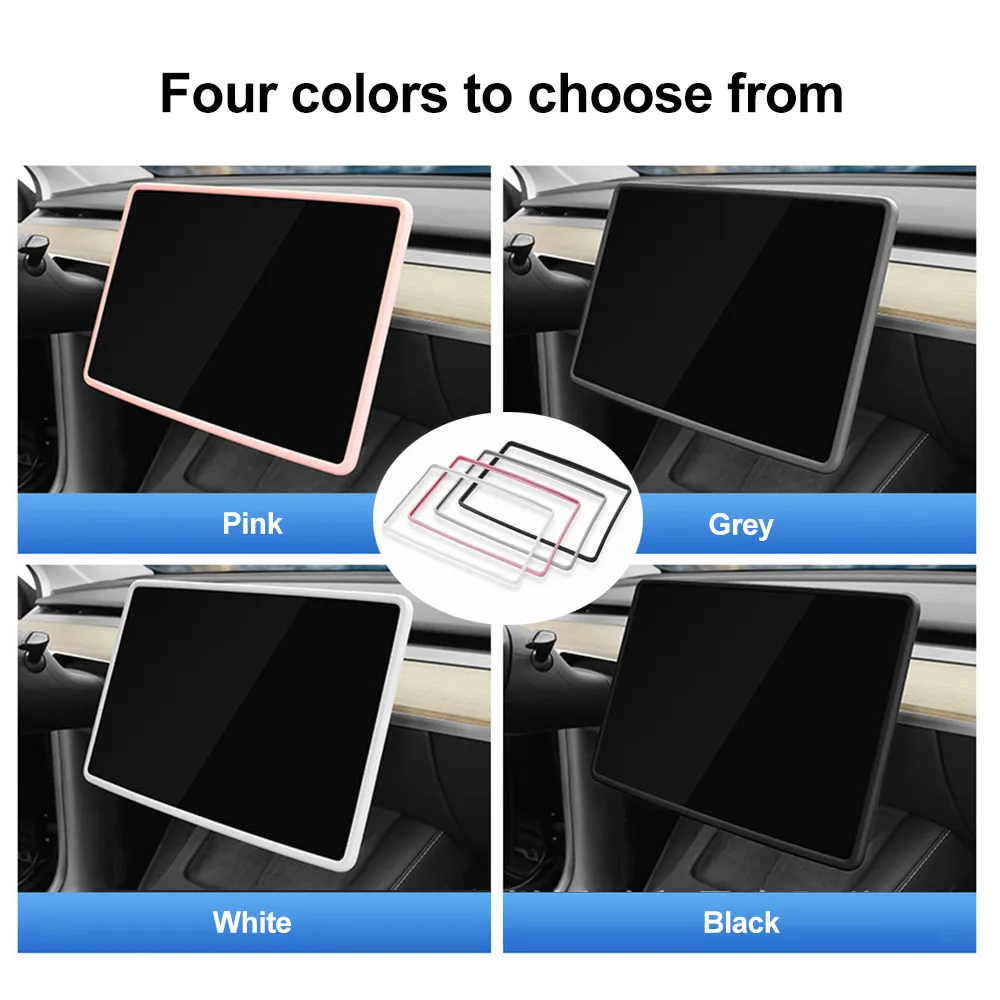 Silicone Screen Protective Frame Display Edge Protector Car Edge Body Cover Central Control NEW Accessories For Tesla Model 3 Y