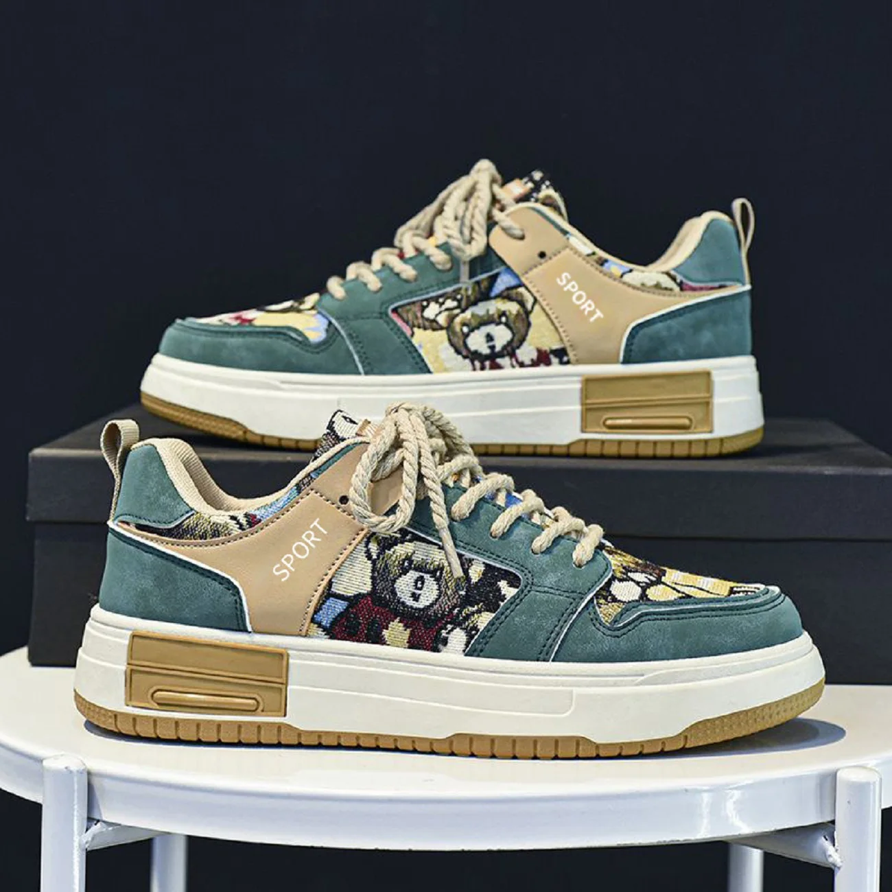 

Original men's shoes spring and autumn new breathable plimsolls casual versatile thick-soled anti-slip student sports trend shoe