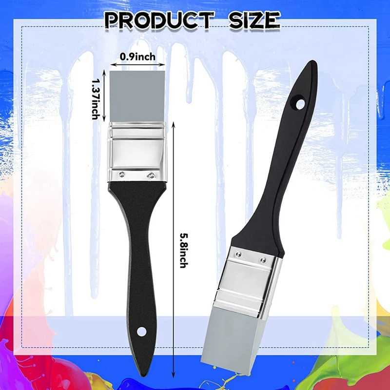 2 шт., гибкая силиконовая плоская кисть для рисования, 1,5 дюйма