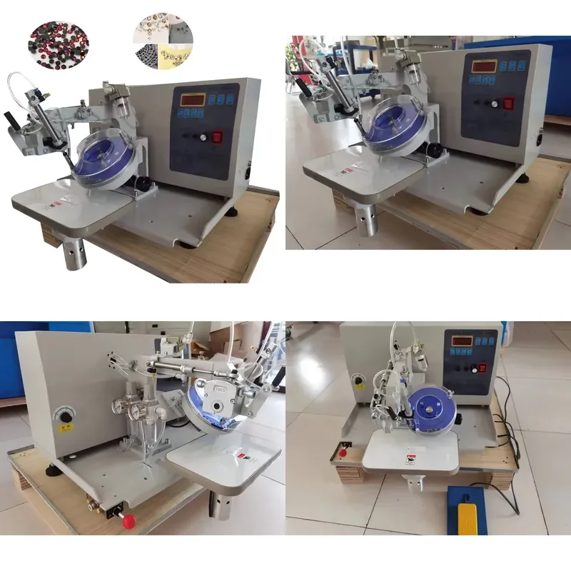 High quality double disc rhinestone repair transfer fixing machine automatic ultrasonic hot fixing rhinestone setting machine