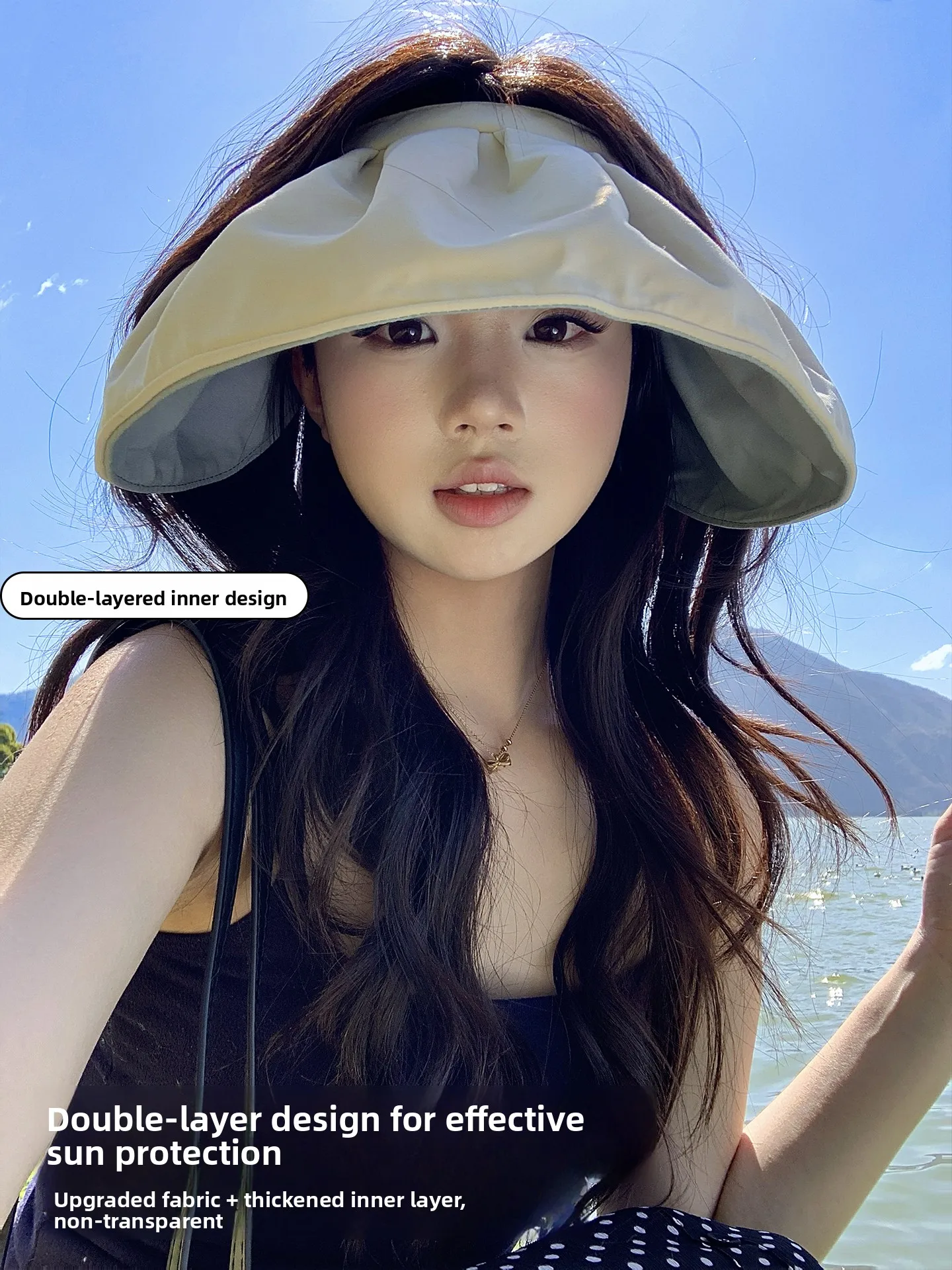 Foldable Empty Top Sun Hat Women Summer Large Brim UV Protection  Hat Anti Ultraviolet Sun Cap Spring Autumn Seasonal