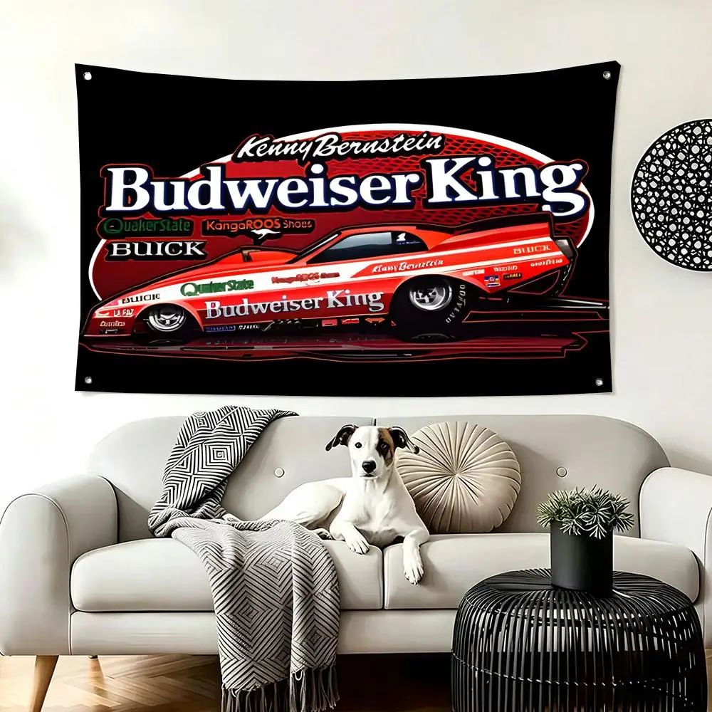 B-Budweisers Bud Racing Car Flags  For Living Room Home Dorm Decor Wall Outdoor Camping Party Banner Gifts