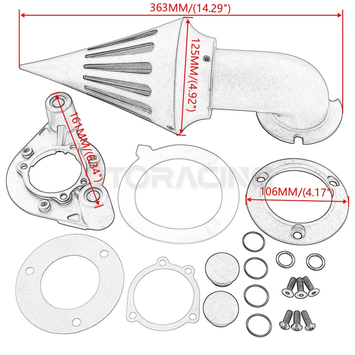 Motorcycle Spike Air Cleaner Intake Filter Kit For Harley Davison Sportster XL 883 1200 Forty-Eight 1991-2022