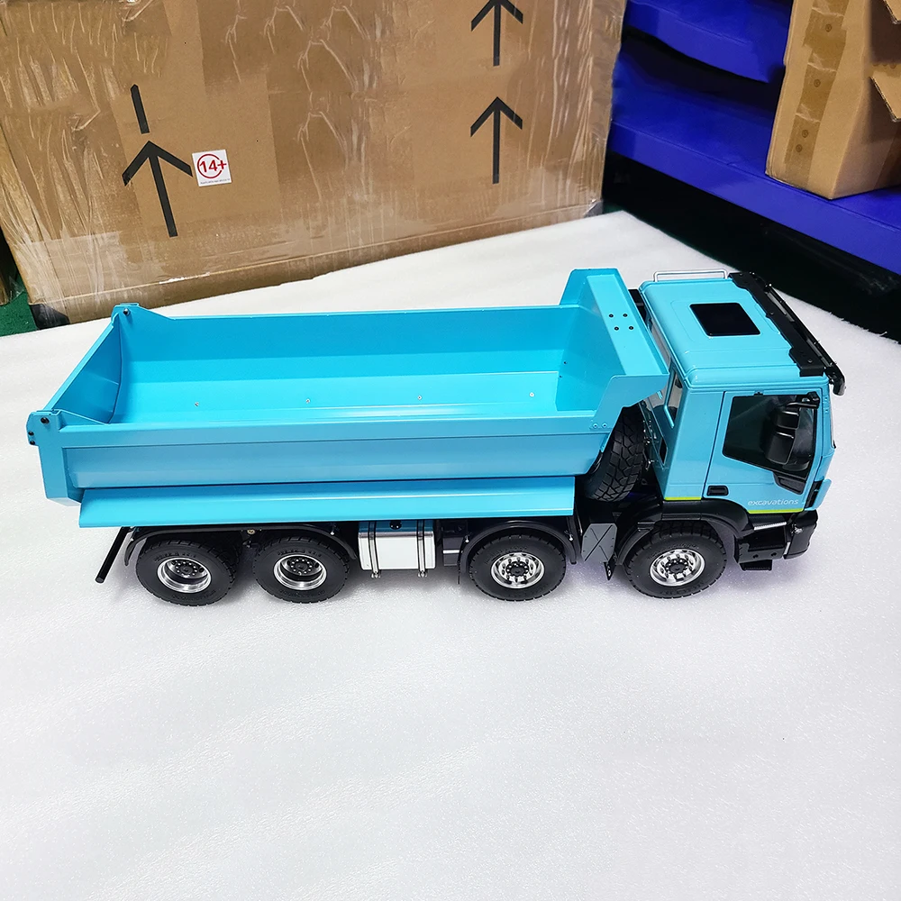 1/14 8x4 RC hydrauliczne wywrotka kompletny pojazd w jednej osi grupa malowane RTR urządzenie inżynieryjne Model RC zabawki dla chłopca samochodu