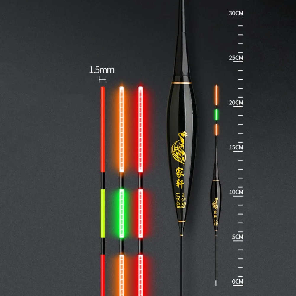 Nieuwe indicator Elektronische visvlotter Lange staart 2-licht Lichtvlotter Slip Drift Tube Boei Strike Bobbers Boei Nachtvissen