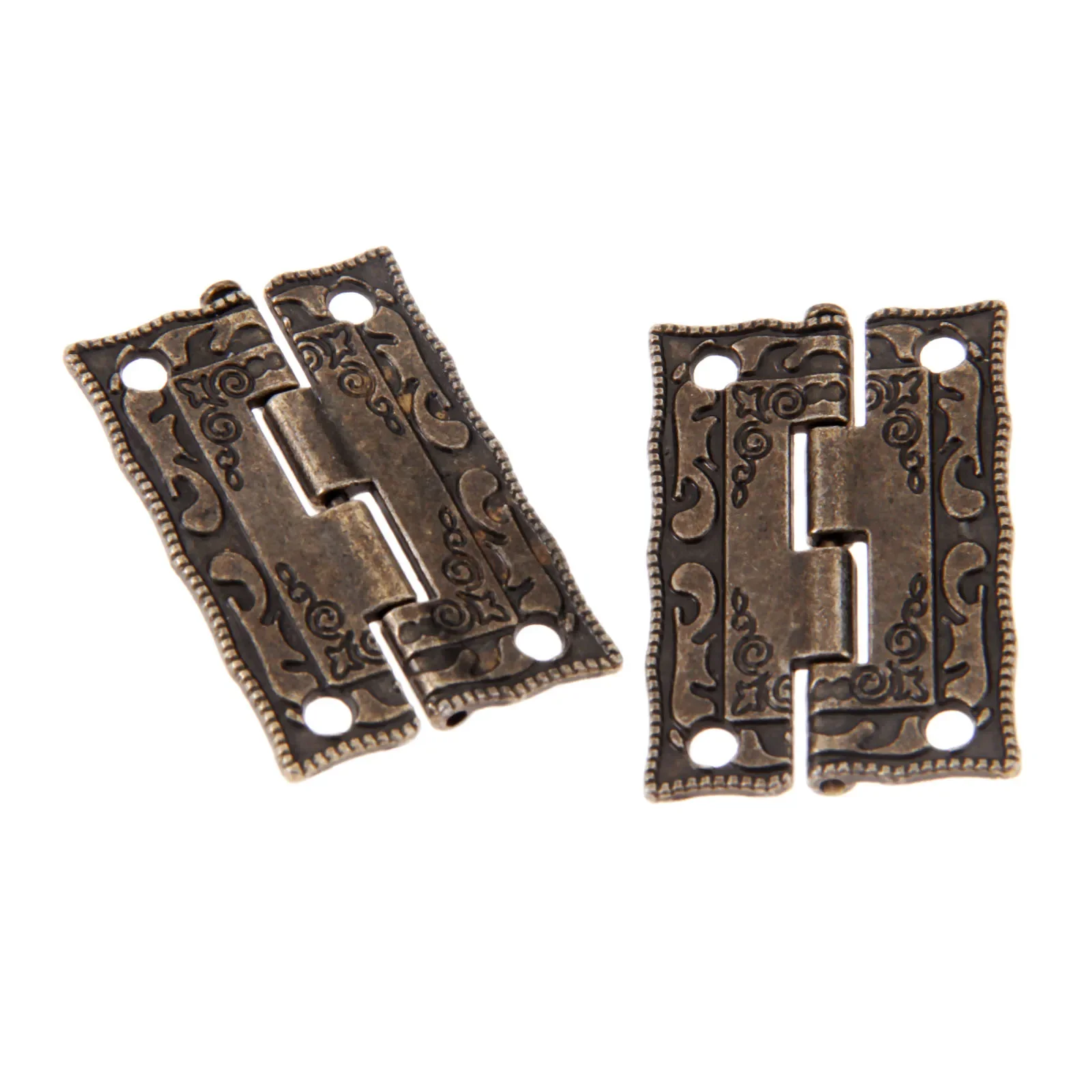 2Pcs small size Antique Bronze Hinges Cabinet Door Drawer Decorative Mini Hinge For Jewelry Wooden Box Furniture Hardware