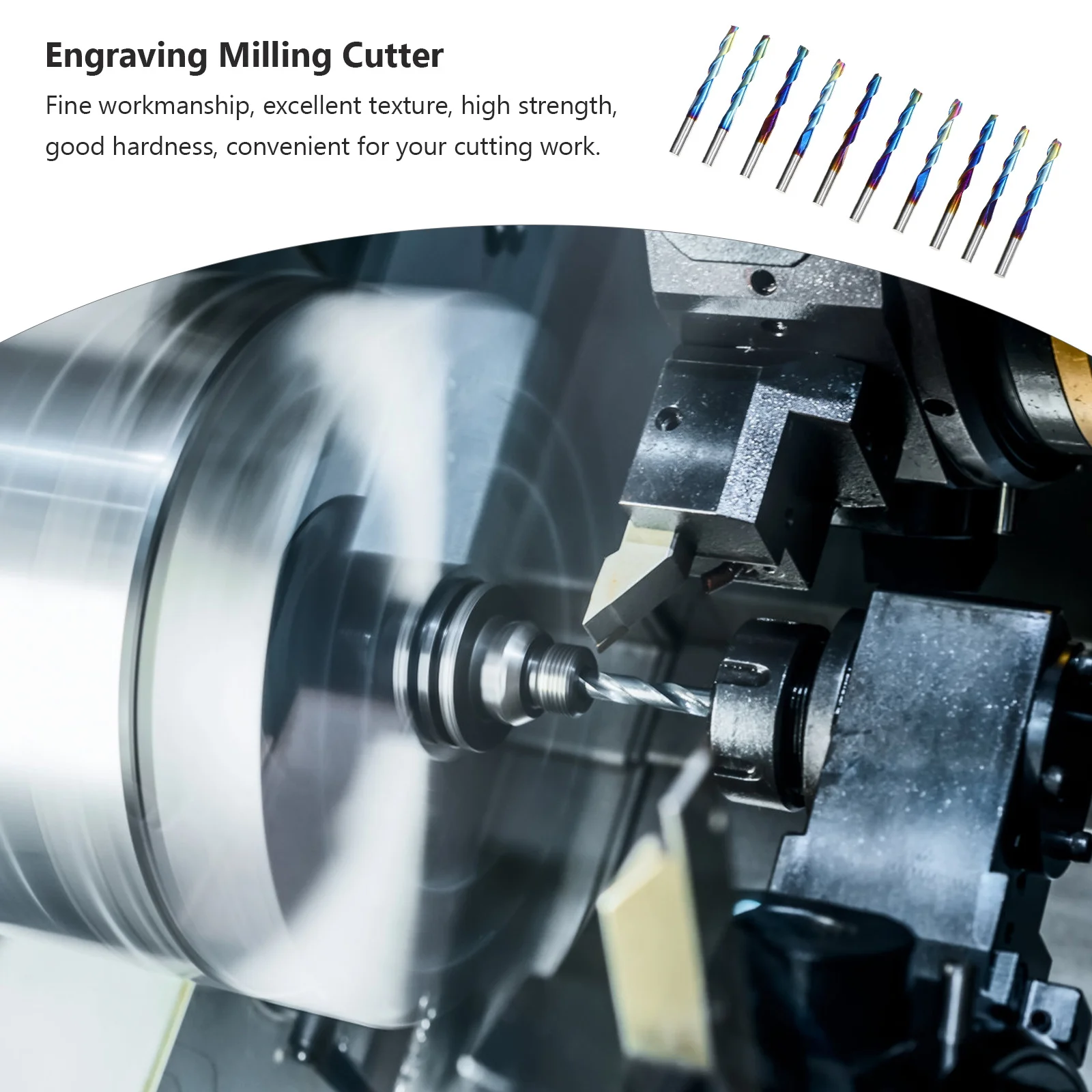 

10Pcs Cnc Milling Cutter Tungsten Steel End Mill Set Smooth Cutting Performance for Engraving Milling Jobs Balls Nose Router