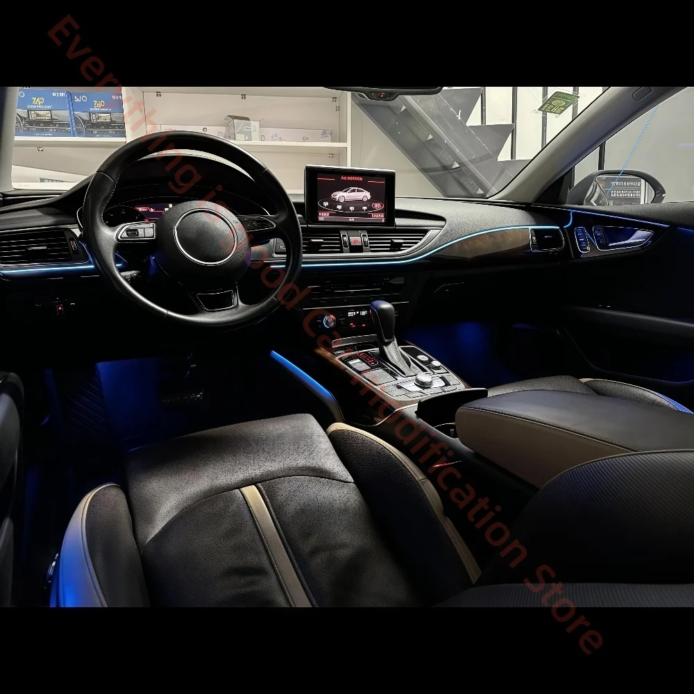 

Для Audi A6/A7 2012-2018 64 цвета, окружающее освещение, модернизация автомобильного внутреннего освещения, автомобильные аксессуары, атмосферная лампа, подсветка