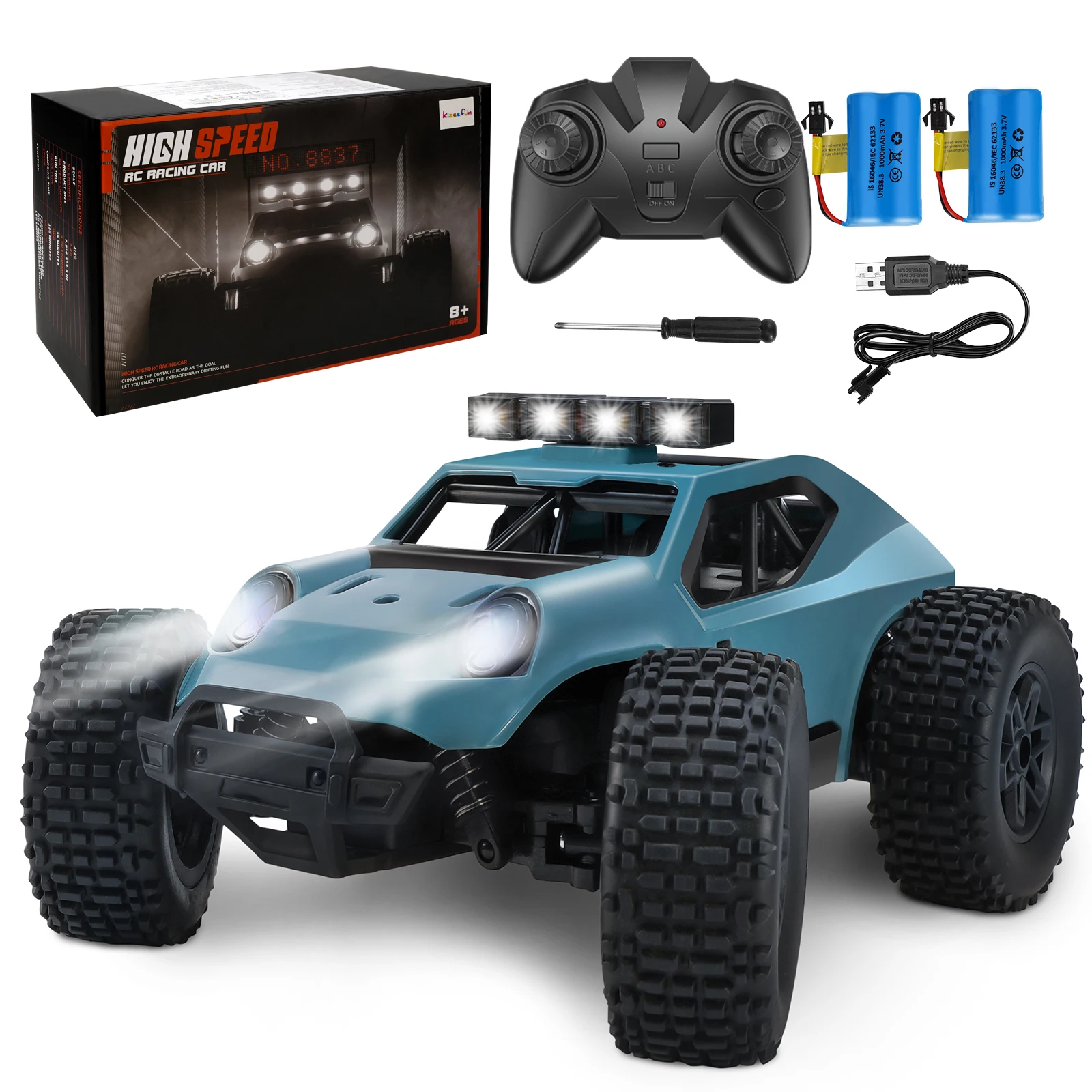 Remote Control Car for Boys, 2.4Ghz 1/20 RC Car Off-Road Vehicle 20km/h All Terrain Electric Toy Off-Road RC Car Toy for Kids