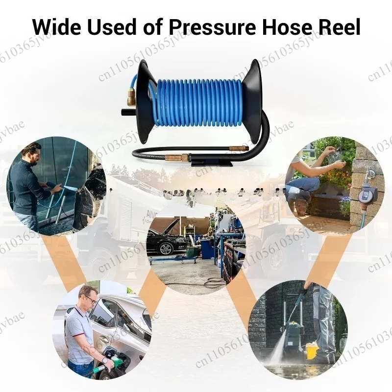 Heavy-duty High-pressure Water Gun Telescopic Tube Tray Hand-crank Rotating 100ft Water Pipe Storage Device