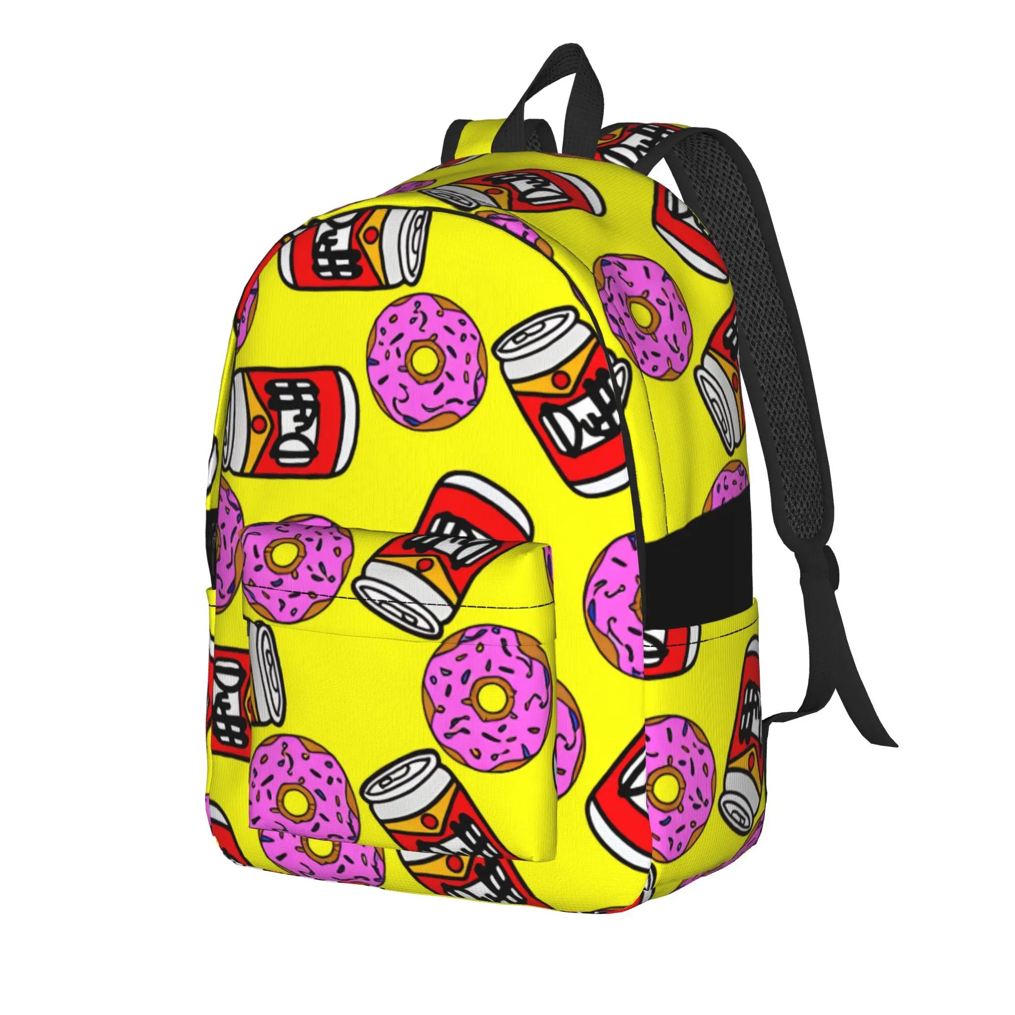 Homer S-Simpsons Donut & Duff Beer Backpack  Travel Backpacks Boy Girl Designer Big High School Bags Leisure Rucksack