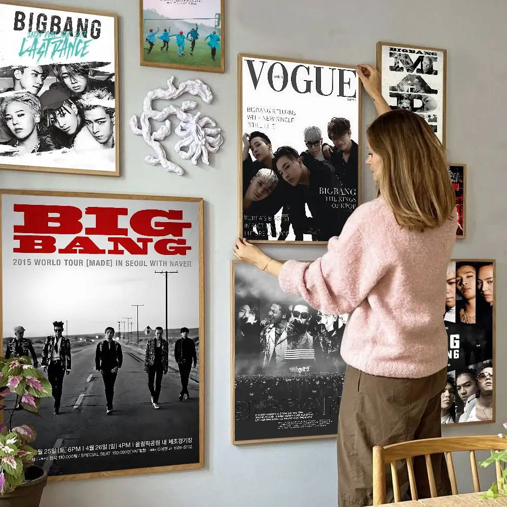B-BIGBANG Klassische Vintage Poster Decoracion Malerei Wandkunst Weißes Kraftpapier Kawaii Raumdekoration
