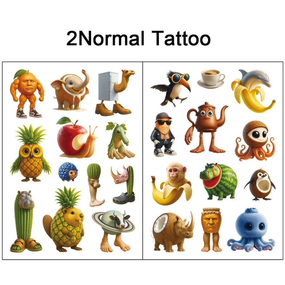 4 Lenzuola Cervello Italiano Tatuaggi Luminosi per I Bambini Tung Tung Sahur Tatuaggi Temporanei Adesivi Rifornimenti Del Partito Regali per I Bambini