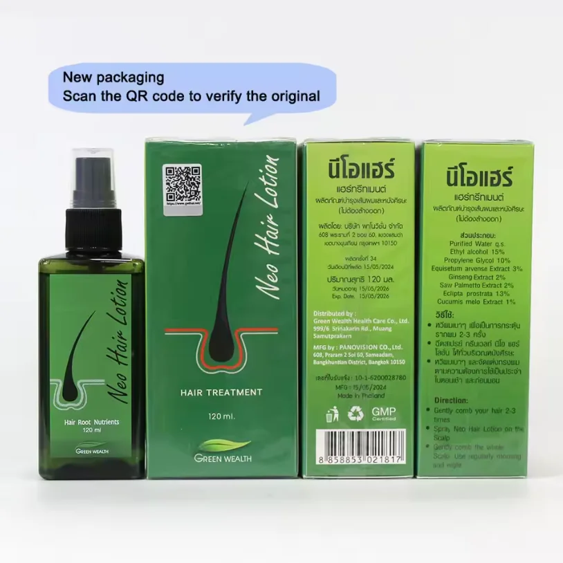 Original Neo Hair Lotion 120ml Made In Thailand Natural Essence Prevents Hair Loss Scalp Treatment For Man Woman Hair Growth Oil