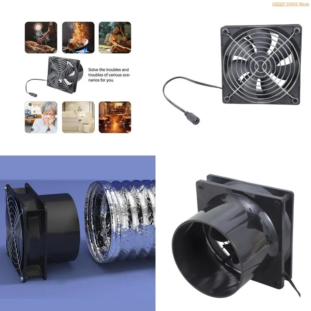 K1ae 12V 12 سم مروحة العادم المنزل هادئ داخل القناة مروحة الصناعة المطبخ الحمام الحمام