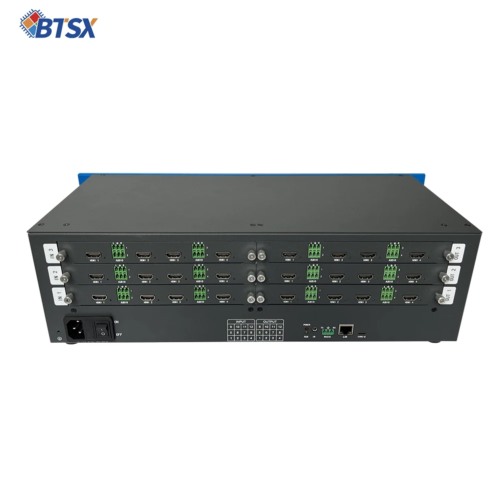 4K UHD Video Wall Controller - 12-Ch HDMI In/Out, 600MHz Pixel Clock, EDID Management, Ideal for Commercial Displays