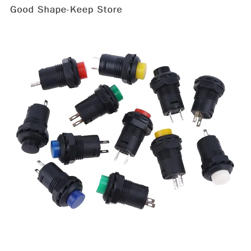 10pcs 12mm Self-Lock Momentary Pushbutton Switches DS-428/427 OFF-ON 3A/125VAC 1.5A/250VAC 12mm Diameter Electrical Components