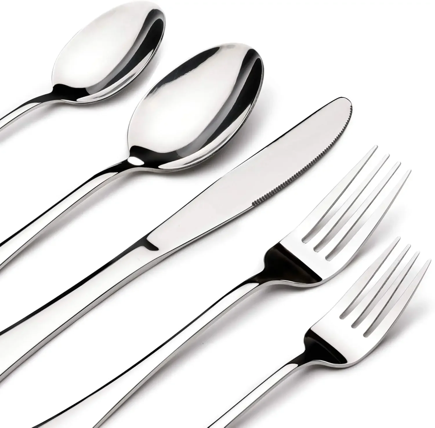 Silverware Set for 8, 40 Piece Heavy Duty Stainless Steel Flatware Utensils Cutlery Set Including Steak Knife Fork and Spoon, Di