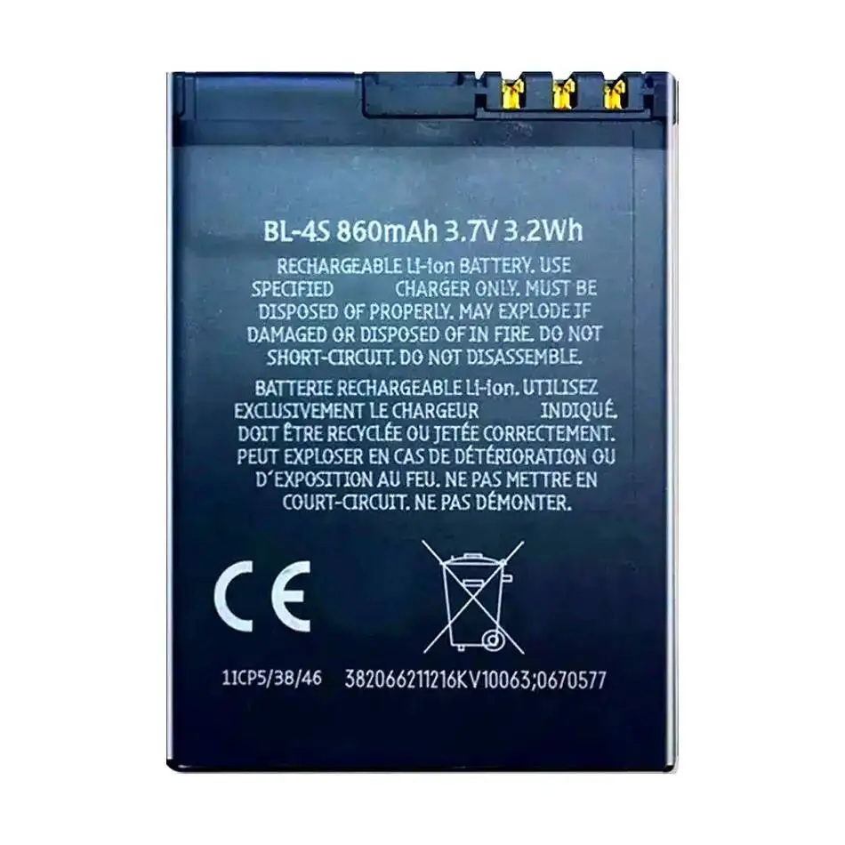 860Mah BL-4S لنوكيا 7100S 3600S 7610S X3-02 6208C 2680S بطارية الهاتف المحمول مستقرة دائم