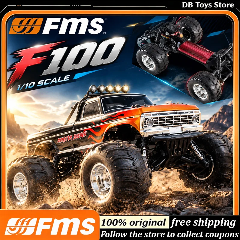 FMS F100 Brushless 1/10 RC Car 2WD High Speed Off-Road Monster Truck All-Terrain Drift Racing Vehicle for Adults Gift Option