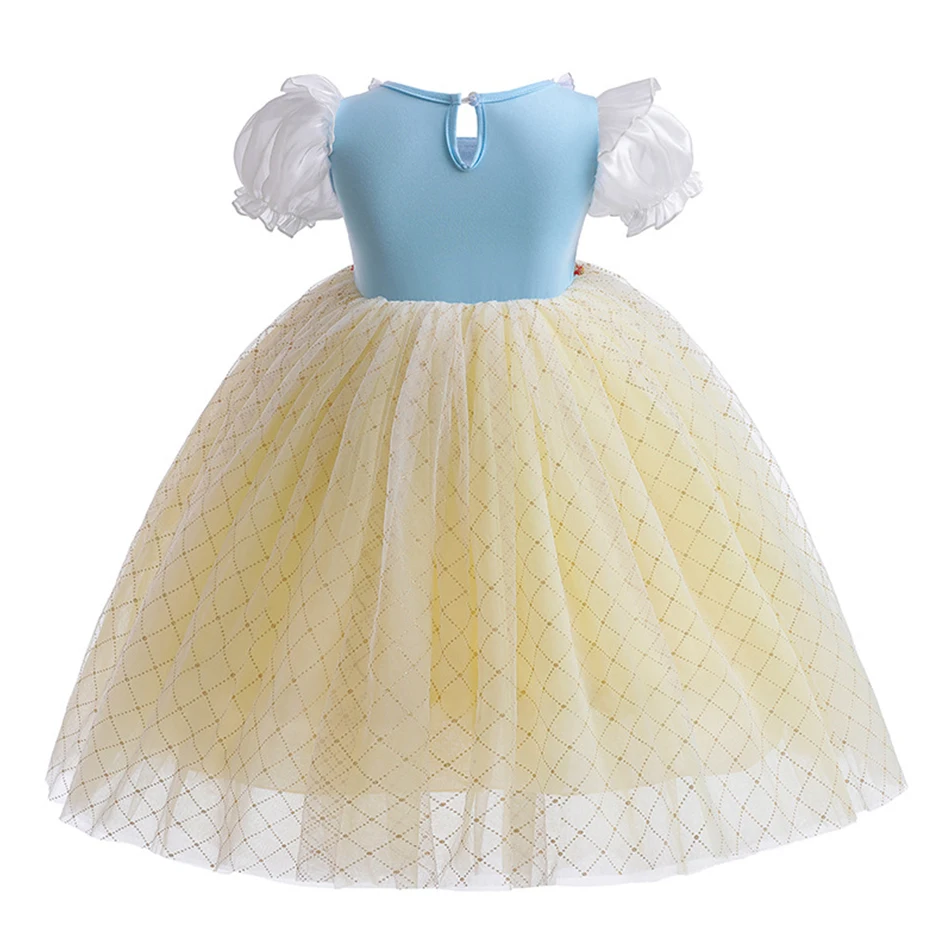 Robe de Princesse Blanche Neige pour Enfant, Costume Cosplay pour Bol, Cadeau d'Anniversaire, Noël, Carnaval, ixd'Halloween, Bal de Barrage