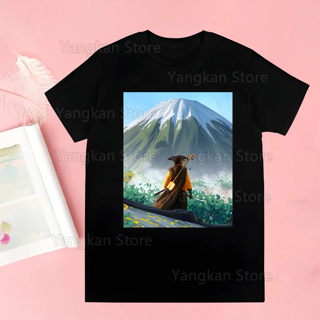 T-shirt casual Ghost of Yotei T-shirt leggermente elasticizzata con stampa a maniche corte e girocollo da donna