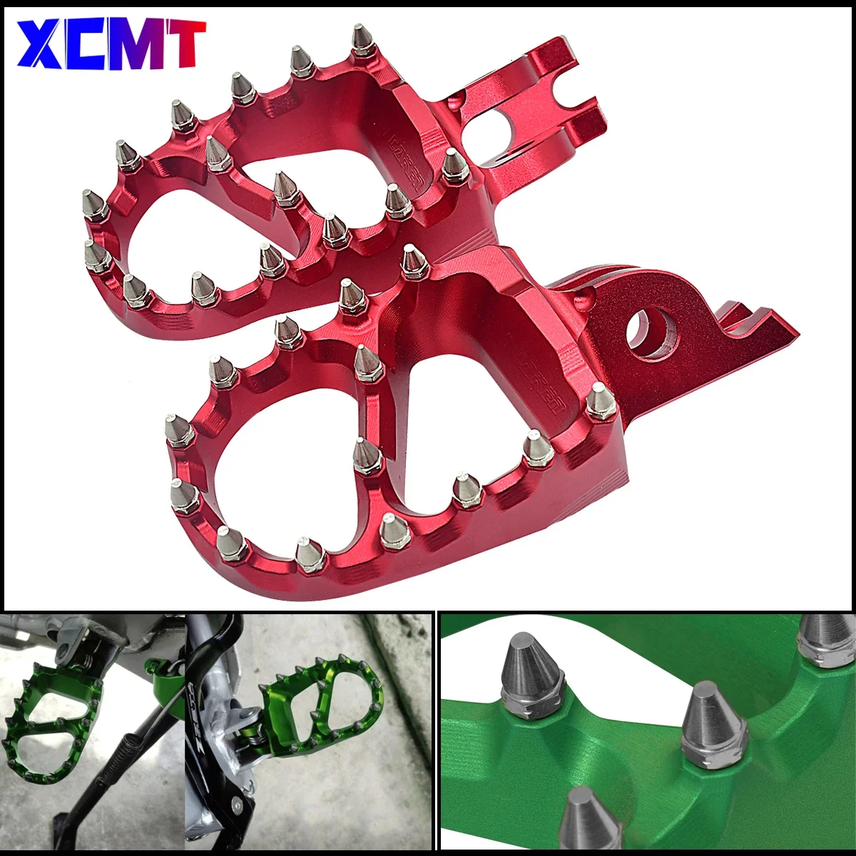 

CNC Motorcycle FootRest Footpegs Foot Pegs Pedals For Kawasaki KX250 KX450 2019 2020 KX250F KX450F 2017 2018 KLX450R 2008-2023