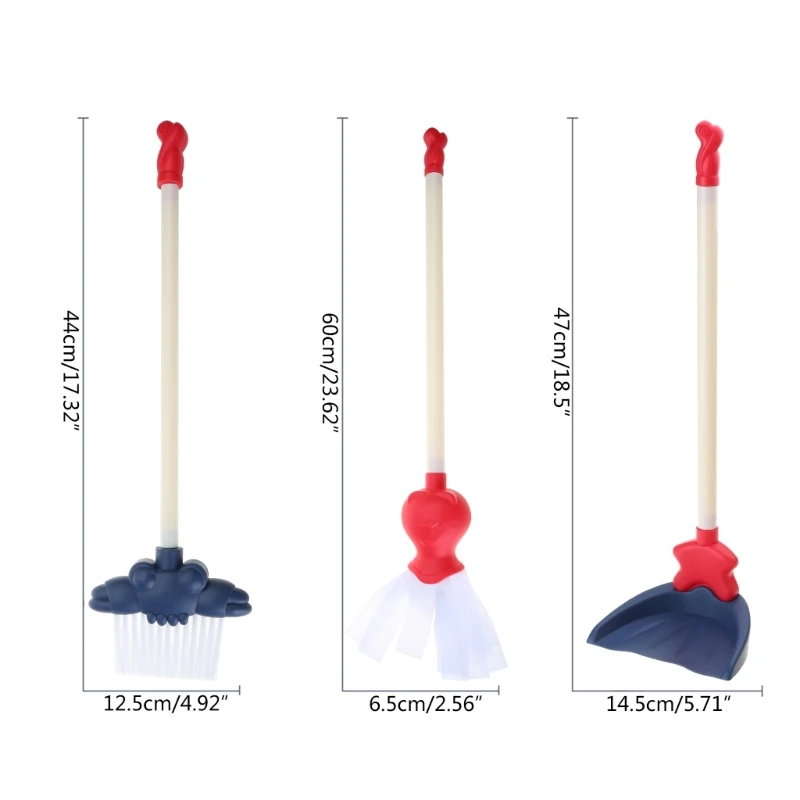 Y1UB Kids Cleaning Set Speelgoed Peuter Bezem Baby Dweil Stoffer Speeltoestel Pretend voor Speelhuis Cleaning Borstel Zeep