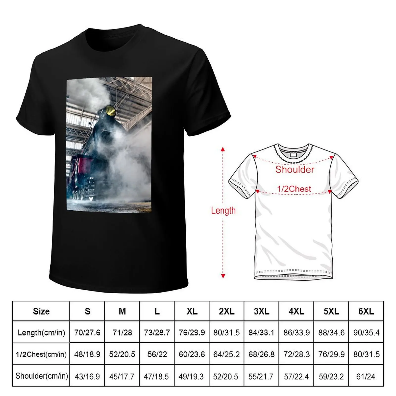 Steam Locomotive T-Shirt vintage graphic tee animal prinfor boys mens cotton t shirts