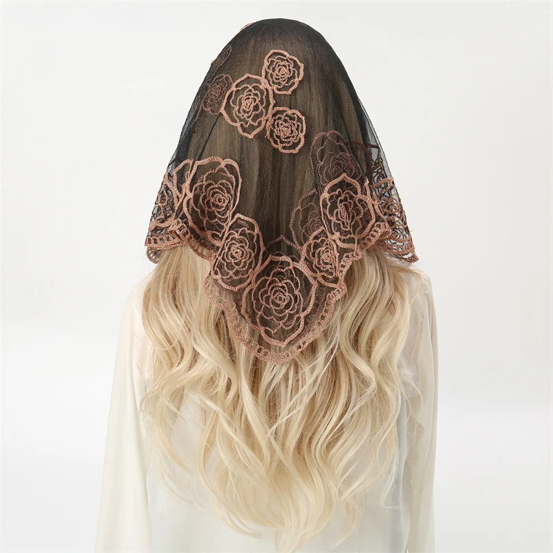 Flower Lace Scarf for Women, Hijab Wrap, Shawl for Lady, Wedding Headscarves, Female Fashion Accessories, Spring and Summer 2024