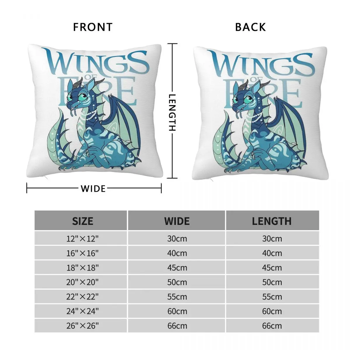 Rainwing Wings Of Fire Tsunami Square Pillowcase Polyester Linen Velvet Pattern Zip Decorative Bed Cushion Case