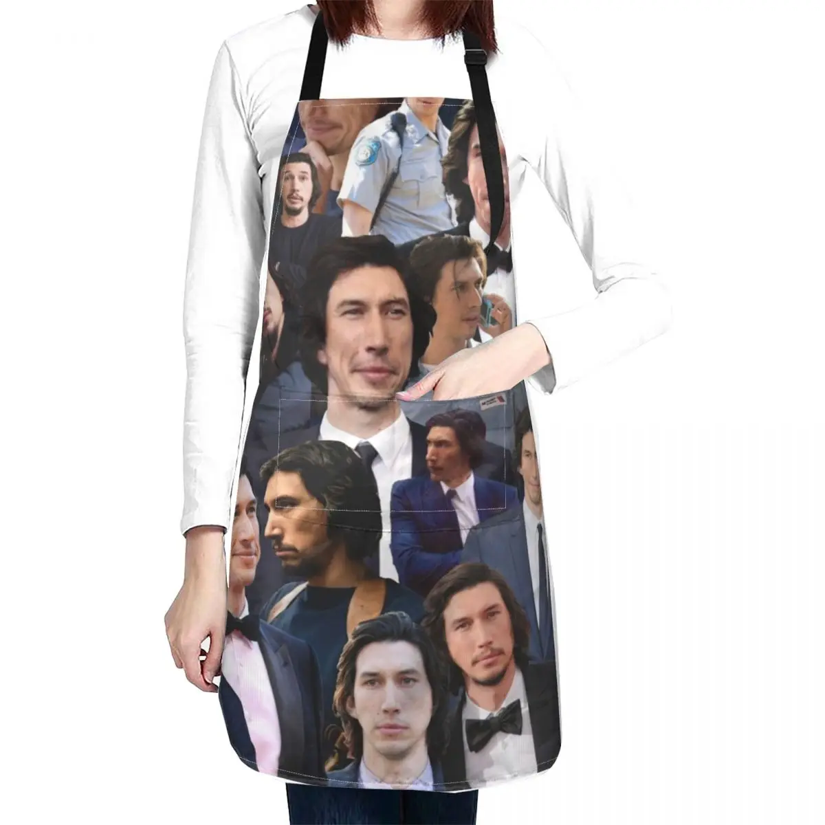 Adam Driver Blue Collage Apron christmas kitchen cloths Men's Kitchen Apron