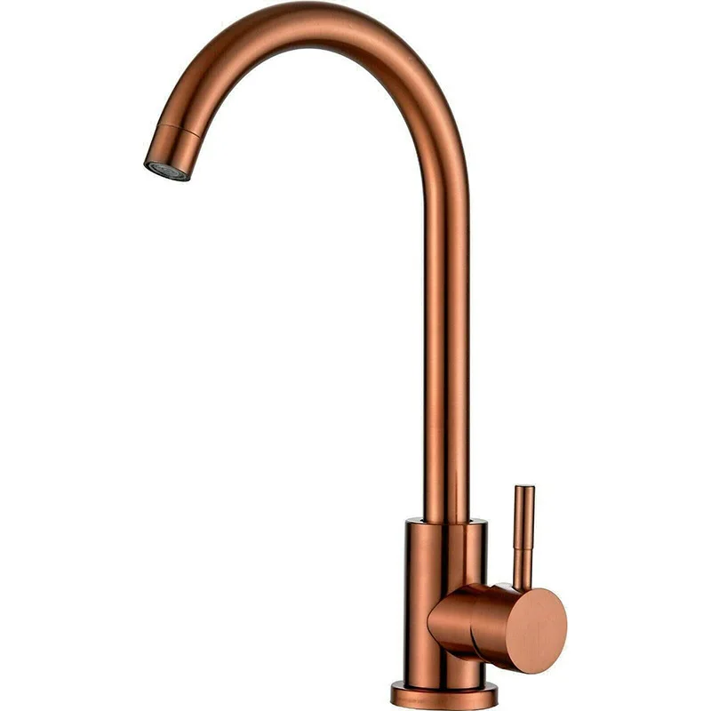 

304 Stainless Steel Rose Gold Cold Hot Mixer Kitchen Faucet 360 Rotating Lead Free Sink Faucet Brushed Gold Basin Tap