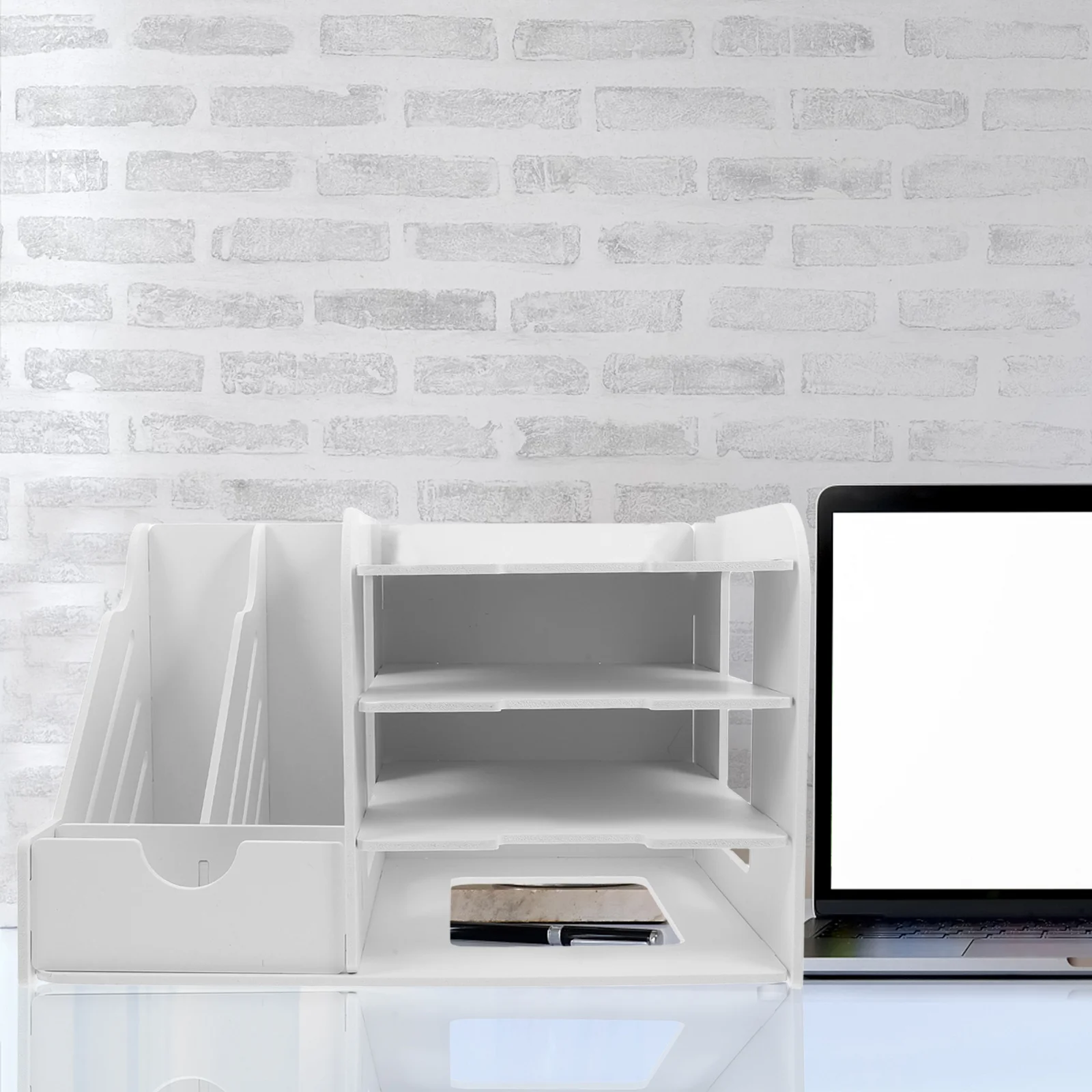

Office Accessories Construction Paper Organizer Craft Storage Desk Organization Tray PVC Cute Black File Horizontal Clear