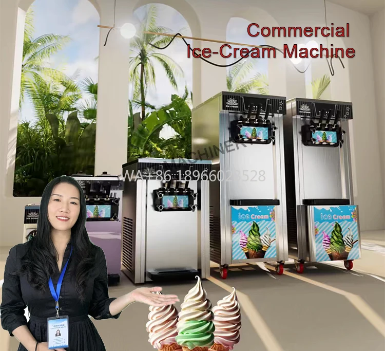 

Дешевая машина для мягкого мороженого для продажи, коммерческая автоматизированная вертикальная верхняя часть 3 вкуса