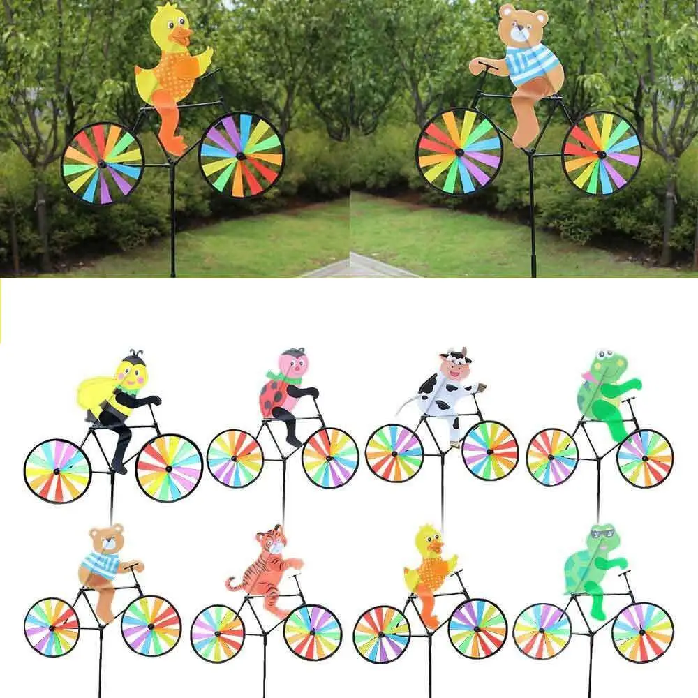 Animal Bicycle Wind Spinner Garden Windmill Outdoor Yard Lawn Decor Xmas Gift