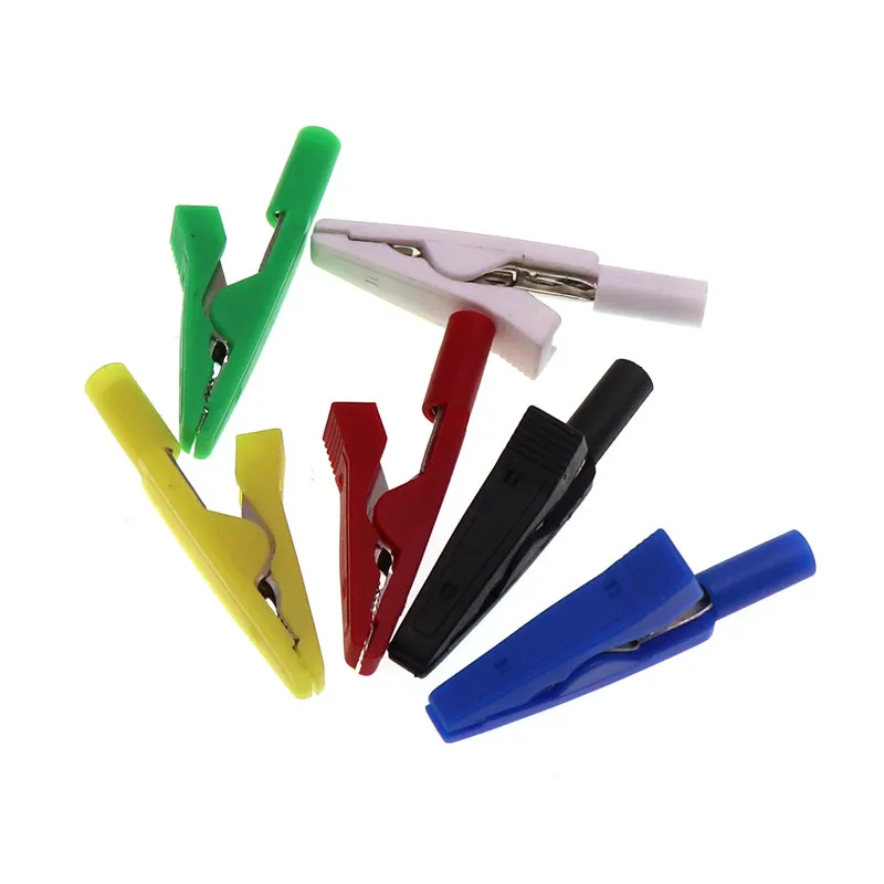 Insulated Alligator Clips 2mm Banana Female Adapter Multimeter Pen Cable Probes for Battery And Meter Testing