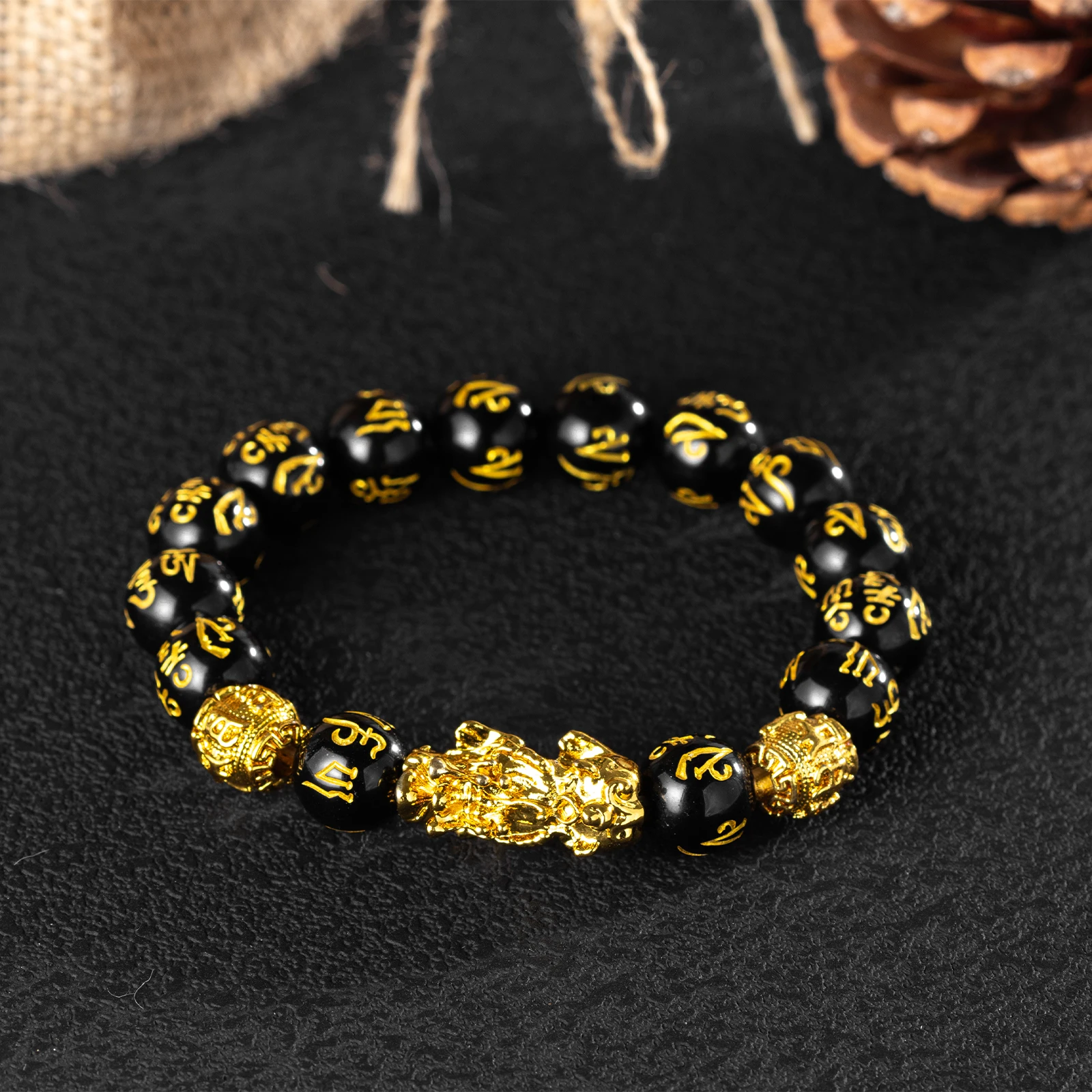 1PC Bracelet Wooden Beads Bracelets For Women Men Wealth Good Luck Buddha Unisex Wristband Jewelry