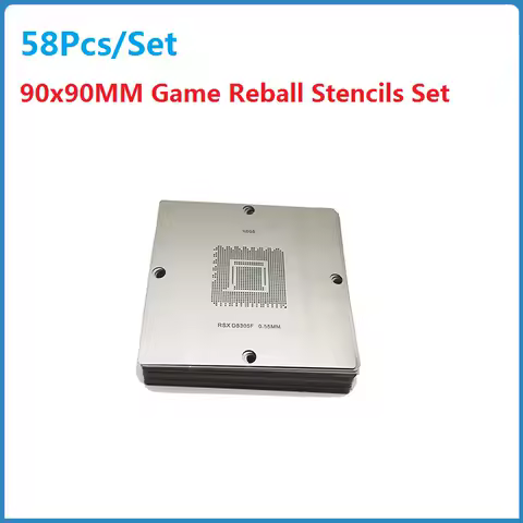 58Pcs/Set 90x90MM Game Stencils Set BGA Reballing Stencil For Game Console XBOX 360 CPU PS3 CPU PS4 GPU WII GPU CXD2949CGB