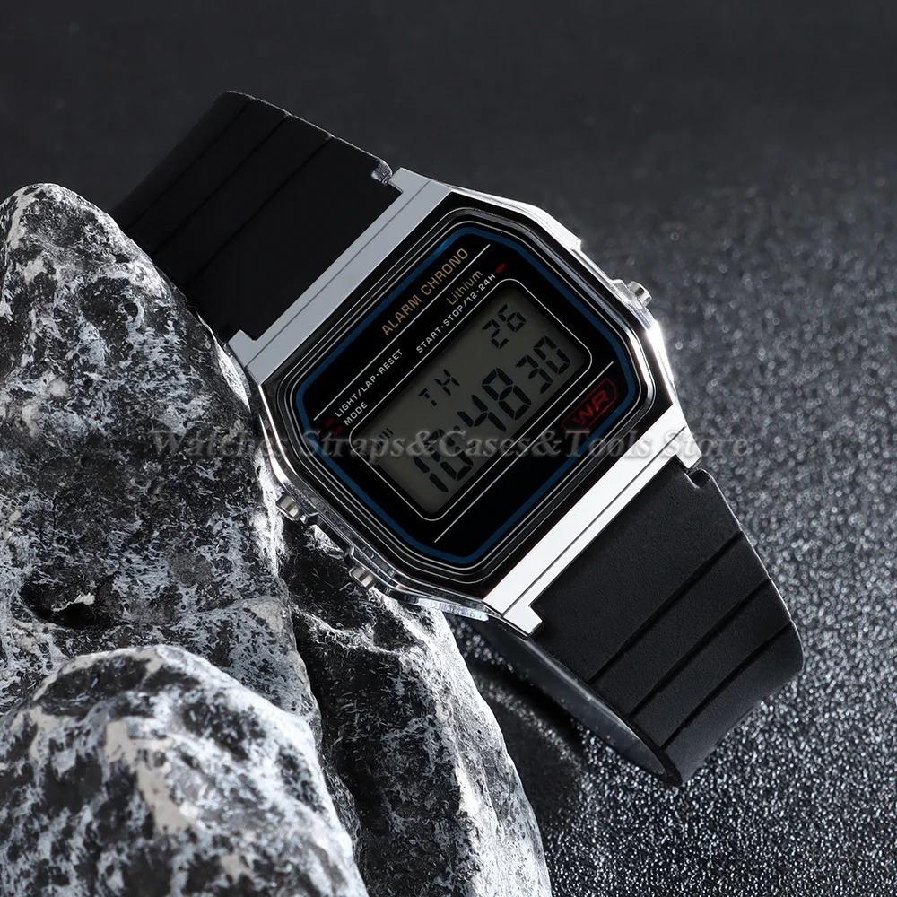 18 mm weiche Silikon-Uhrenarmbänder für Casio F-91W SGW400 W800H F84 F105/108 A158/168 AE1200, wasserdichtes Armband, Ersatzarmbänder – Detail 5