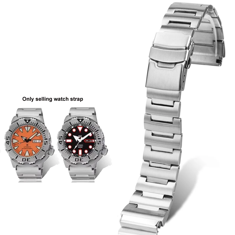 Stainless Steel Bracelet for SEIKO No. 5 Precision Steel Watchband Red Toothed Water Ghost Monster SRPH75K1 SKX781 Watch Strap