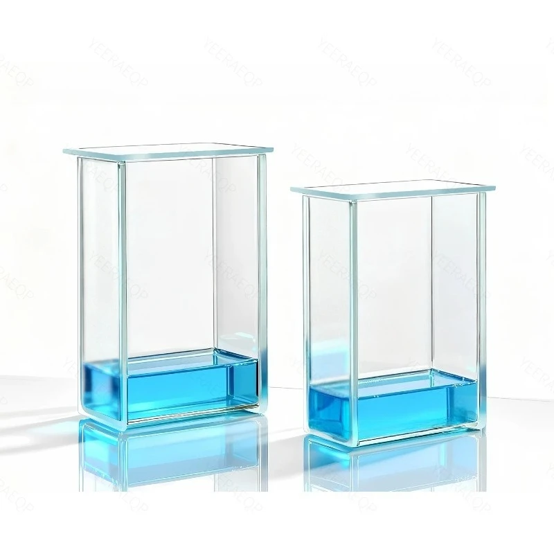 Heavy-duty Molded Glass Single Trough TLC Developing Tank, Laboratory Solvent Staining Vessel, Thin Layer Chromatography Chamber