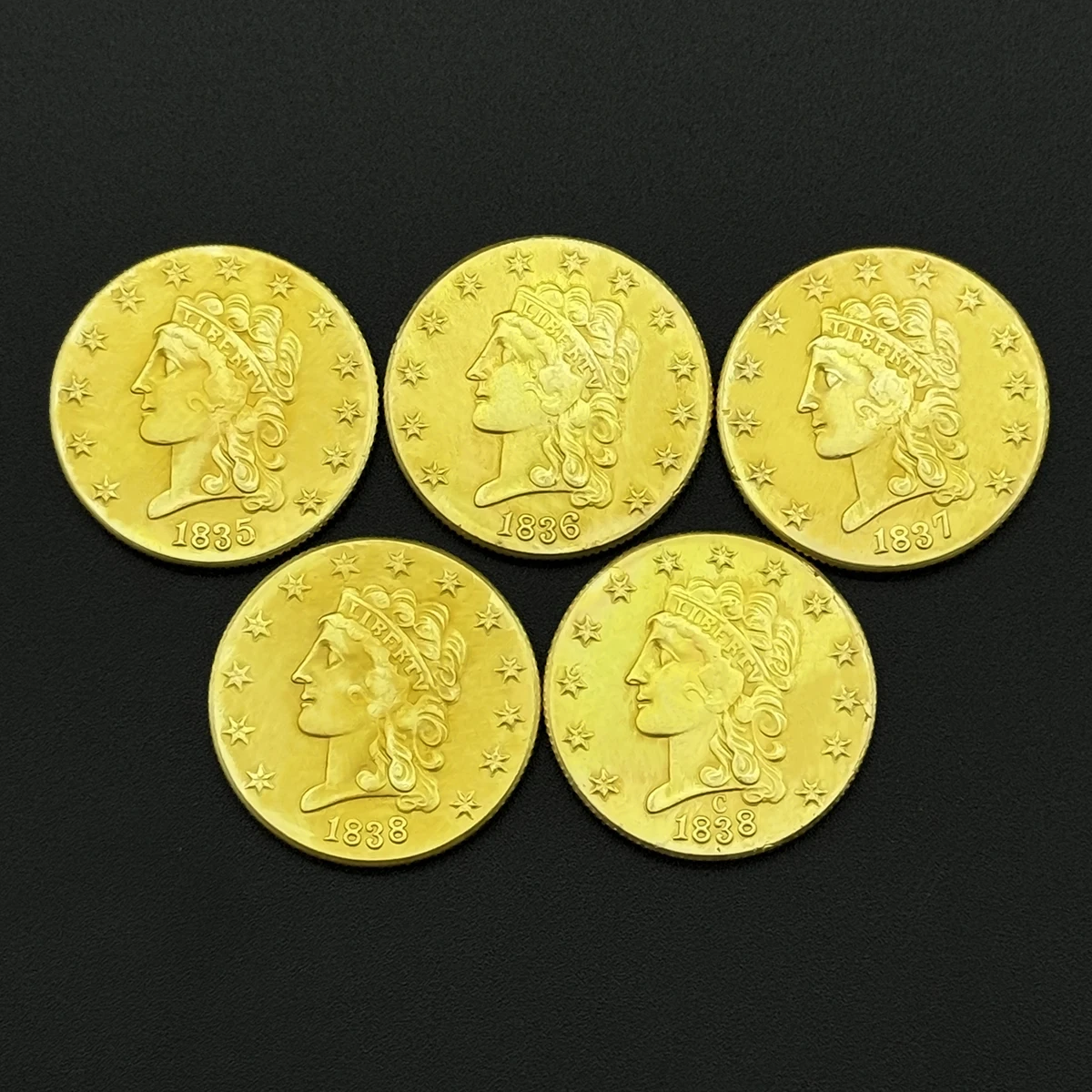 

US 1835-1838 Statue of Liberty Head Eagle 1/2 D Copy Gold Coin, Collection Commemorative Medal, Christmas Gifts