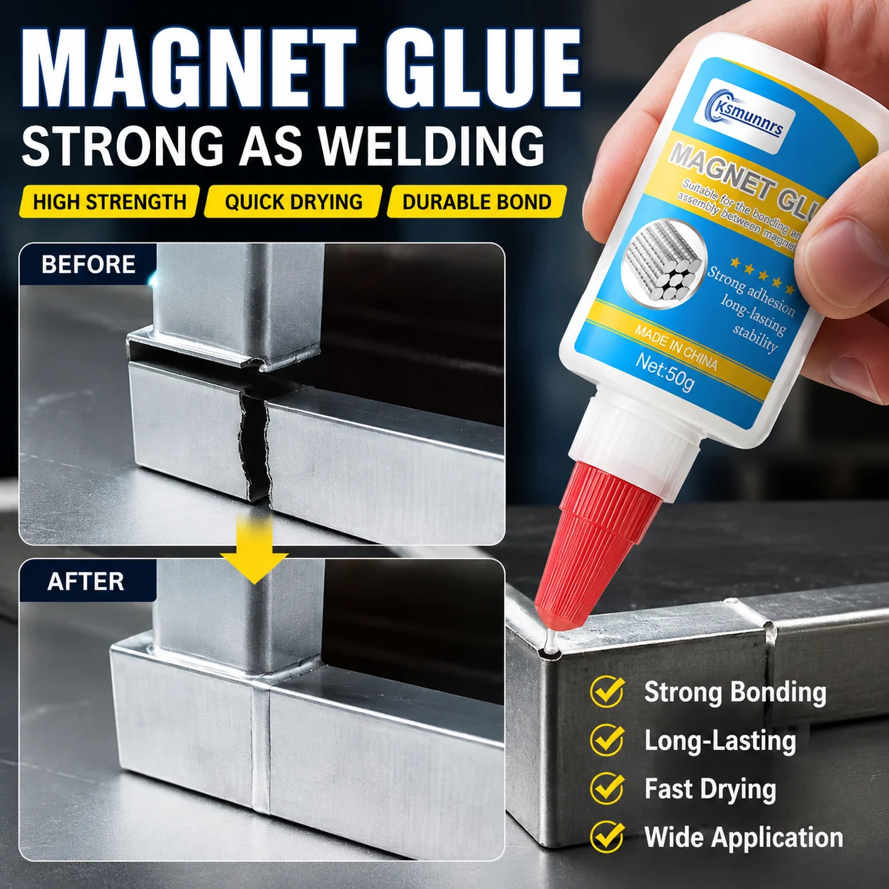 Universal Welding Glue, Oil-Based Quick-Drying Strong Adhesive for Wood, Ceramic, Plastic, Shoes and Multi-Surface Repair